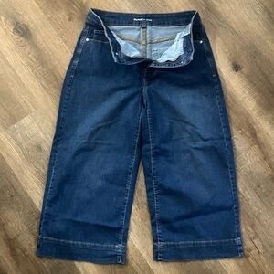 Dark Blue Wide-Leg Denim Jeans